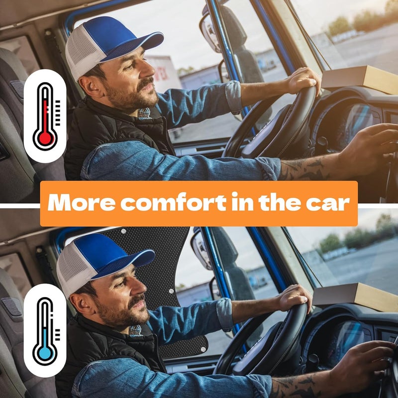 WIILGN 2pcs Semi Truck Side Window Sun Shade for Freightliner Volvo VNL International Trucks RV,Interior UV Protection Truck Side Window Shade semi Trucks Accessories Keep Your car Cool - Image 4